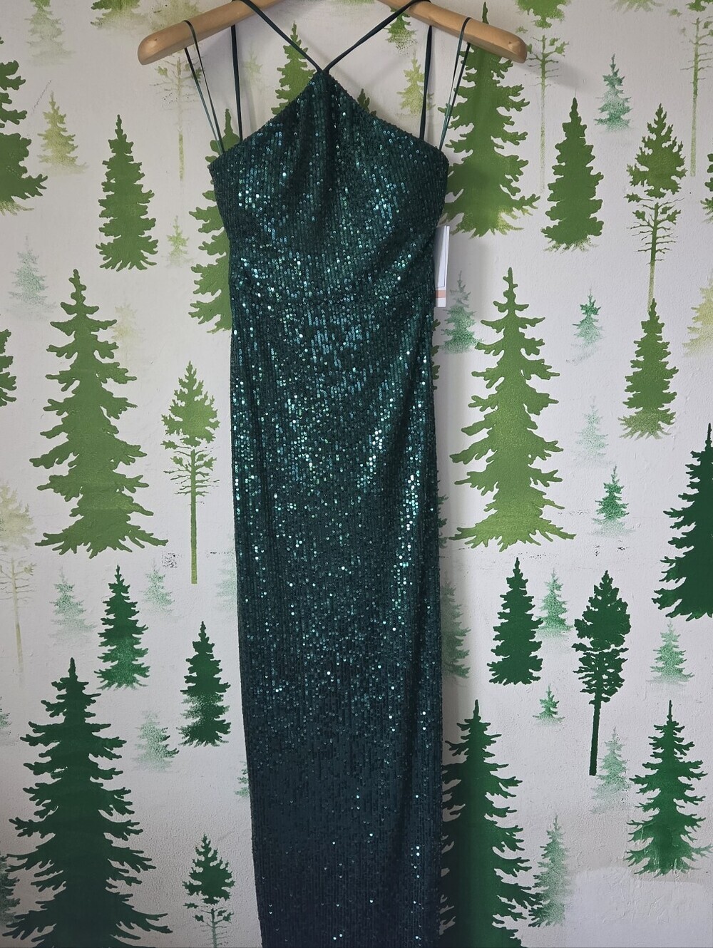 Violet Weekend Juniors Emerald Sequin Dress